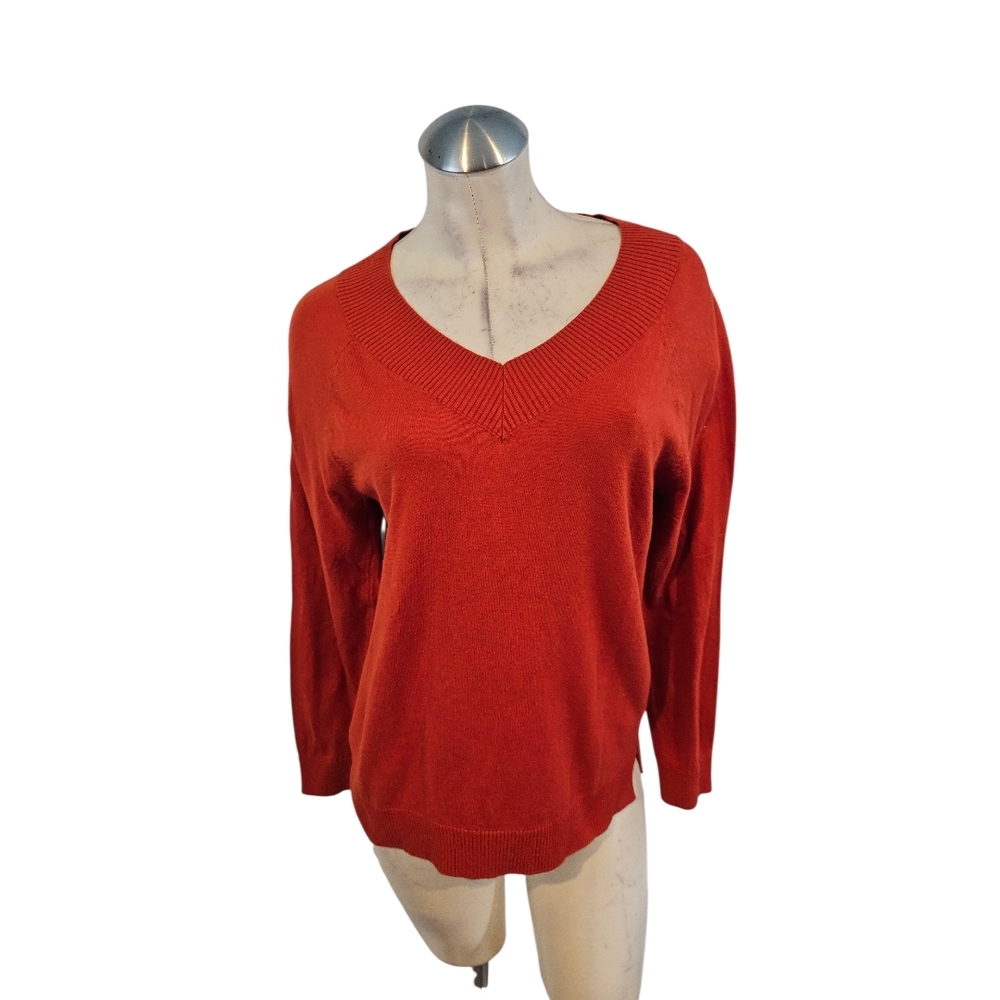 J.Jill Size XS Orange V-Neck Sweater